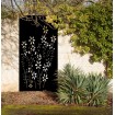 Parement en métal pour jardin et terrasse avec fleurs bouquet floral corten noir graphite