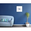 tableau métal lotus corten blanc - Décor Acier