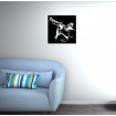 tableau métal motif jazz aluminium noir graphite - Décor Acier