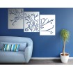 triptyque motif fleur aluminium blanc - Décor Acier