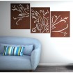 triptyque motif fleur aluminium rouille - Décor Acier