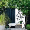 Brise vue bambou pare vue bamboo en acier corten blanc