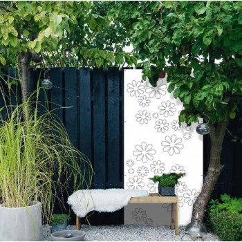 Brise vue flower power 1970 Décor Acier corten blanc