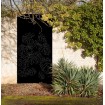 Brise vue Monstera Deliciosa pare vue philodendron tropical en métal corten noir graphite