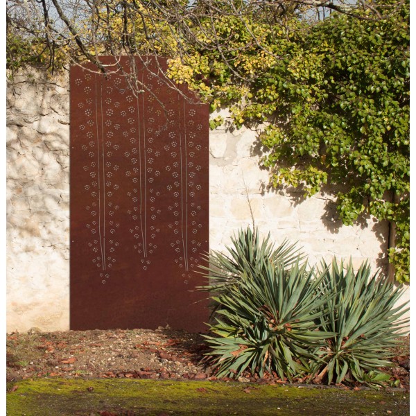 brise vue stalactite effet rouillé panneau mural corten