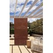 Brise vue moderne zig zag géométrique corten Décor Acier bronze