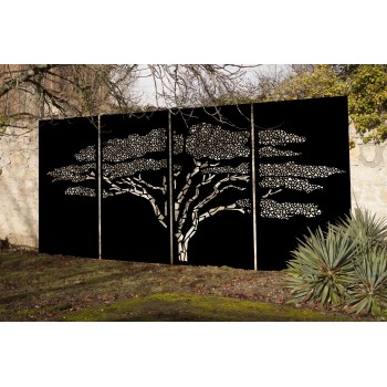 Brise vue Savana Acacia en aluminium peint noir graphite