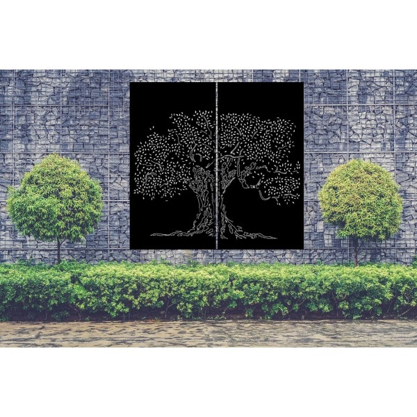 Brise-vue d'extérieur en aluminium au motif Cerisier Japonais, pare-vue style Japon